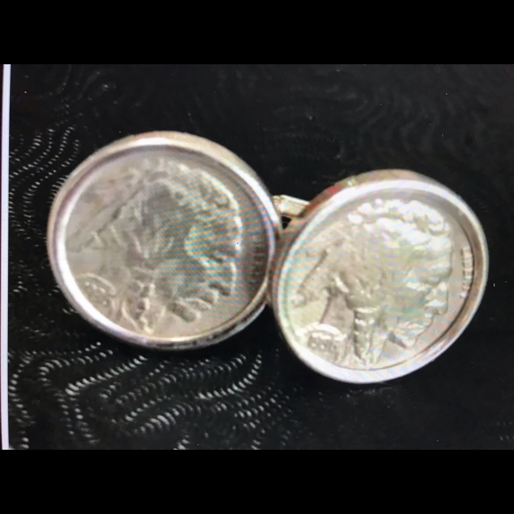 Sterling silver American Indian head cufflinks